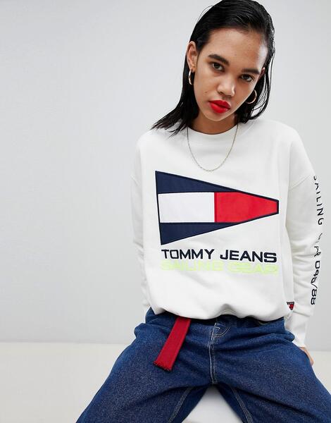 Свитшот с логотипом Tommy Jeans 90s Capsule 5.0 - Белый 1280028