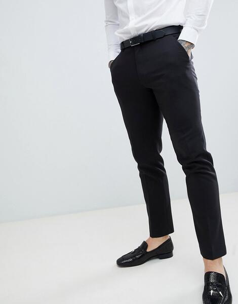 Черные узкие брюки под смокинг ASOS DESIGN - Черный 1191757