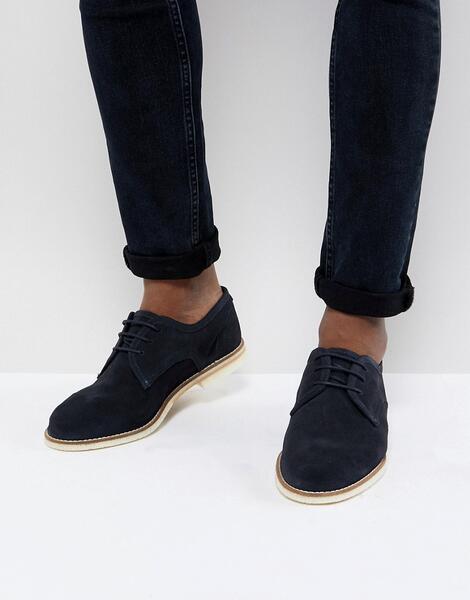 Замшевые темно-синие туфли со шнуровкой H By Hudson Andover 1226921
