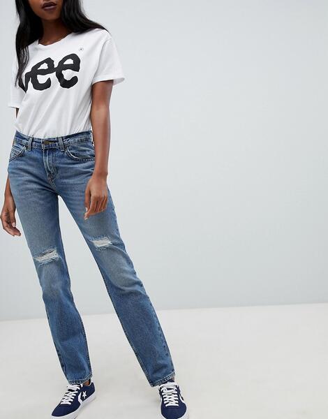 Потертые джинсы в стиле 90-х Lee - Синий 1237680