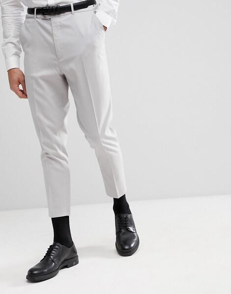 Серые зауженные брюки ASOS - Серый ASOS DESIGN 1121659