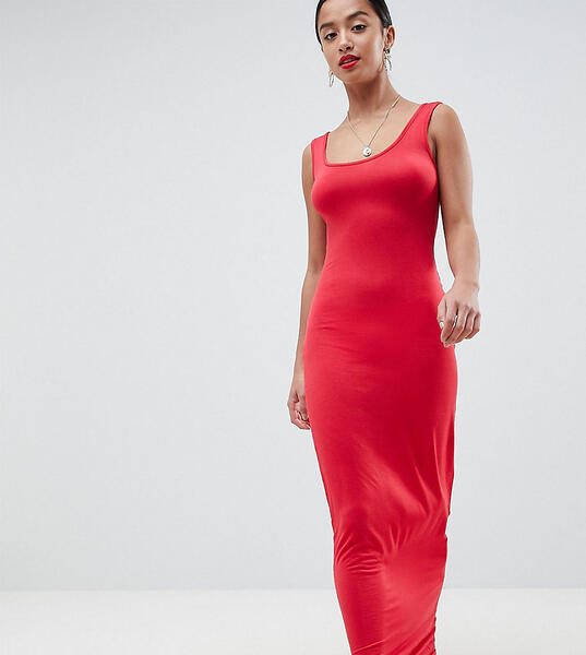 Платье макси с овальным вырезом Boohoo Petite - Красный 1283183