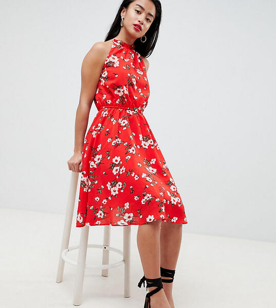 Платье с цветочным принтом Boohoo Petite - Красный 1270411