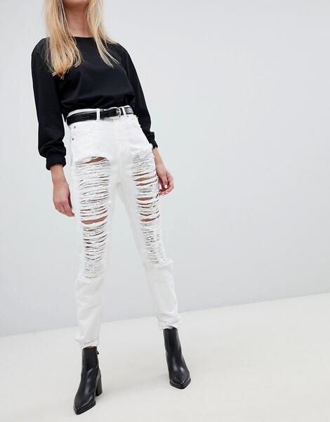 Рваные джинсы в винтажном стиле с завышенной талией Dr Denim Nora 1278772