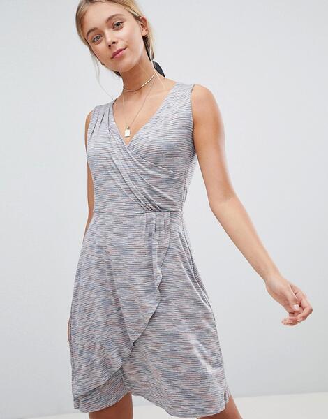 Платье миди с драпировкой спереди Gilli - Серый 1227181