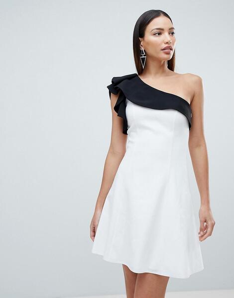 Платье мини на одно плечо Forever Unique - Белый 1181822