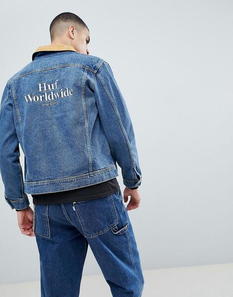 Джинсовая куртка с вышивкой на спине HUF Brooklyn - Синий 1244906