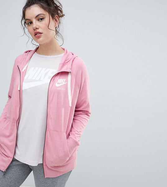 Розовый спортивный худи на молнии Nike Plus - Розовый 1152779