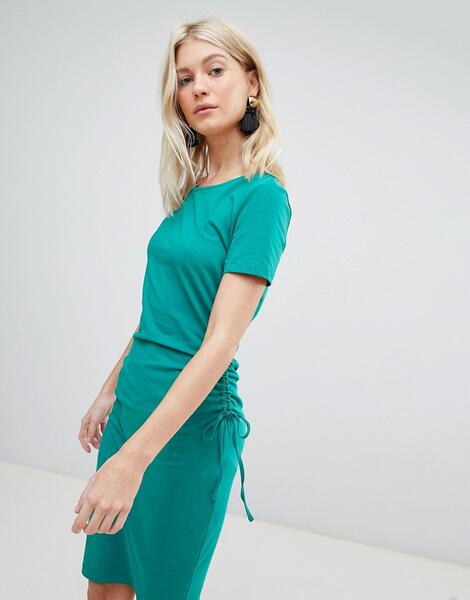 Платье миди с присборенной драпировкой сбоку Vero Moda - Зеленый 1248321