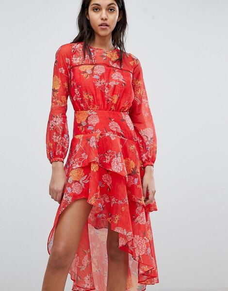 Платье с цветочным принтом и оборками Finders - Красный Finders Keepers 1272171