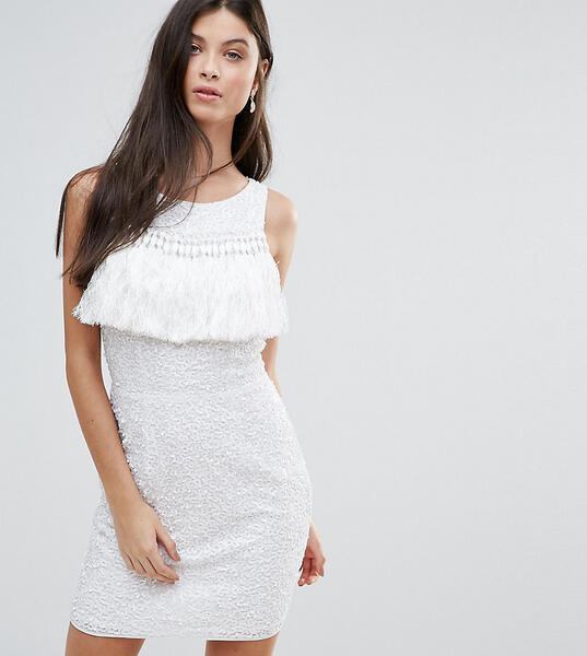 Платье мини с пайетками и кисточками Maya Petite - Белый 1013765