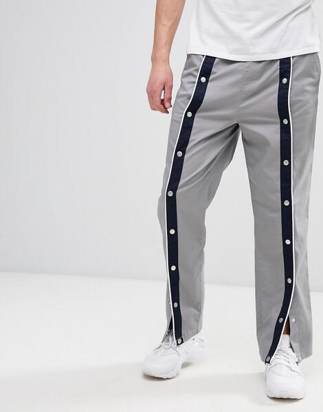 Серые брюки с кнопками ASOS DESIGN - Серый 1231984