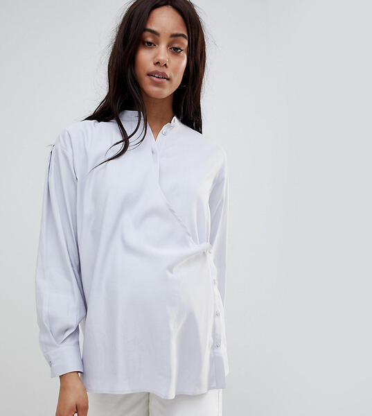 Рубашка с запахом ASOS WHITE MATERNITY - Серый 1246170