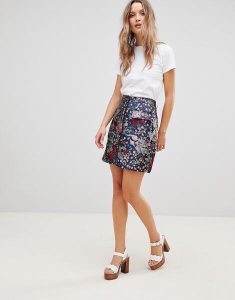 Жаккардовая юбка с цветочным рисунком Lavand - Мульти 1226497