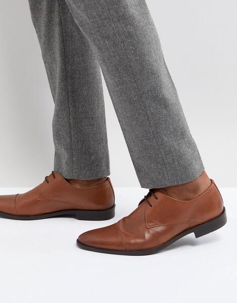 Светло-коричневые кожаные дерби со вставкой на носке Frank Wright 1216907