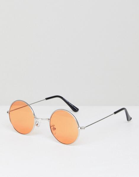 Круглые солнцезащитные очки с оранжевыми стеклами 7x - Золотой 1220642