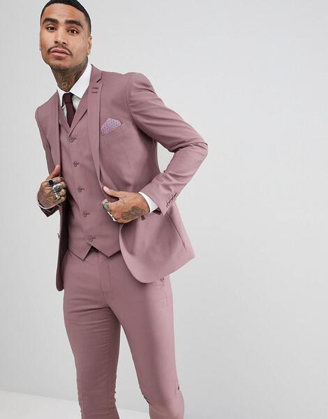 Приталенный пиджак пастельного оттенка Rudie wedding - Розовый 1153099