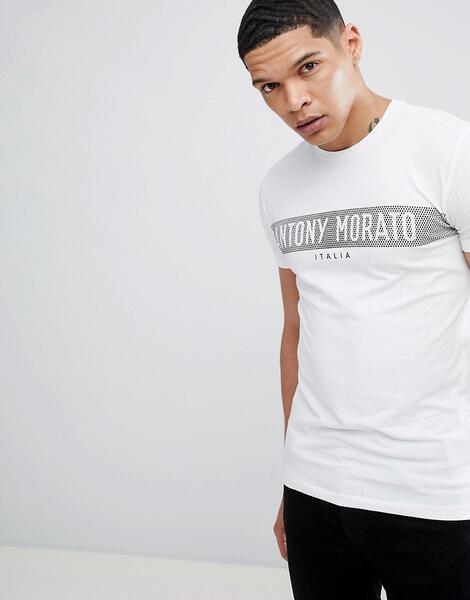 Белая футболка с принтом-логотипом Antony Morato - Белый 1257022