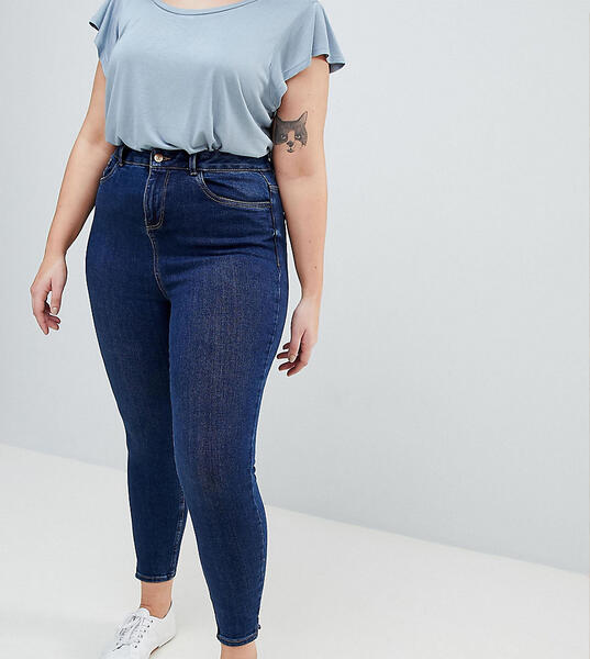 Выбеленные джинсы скинни New Look Curve - Синий New Look Plus 1243506