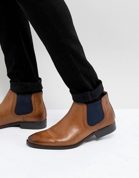 Светло-коричневые кожаные ботинки челси Base London Ramson - Рыжий 1186979