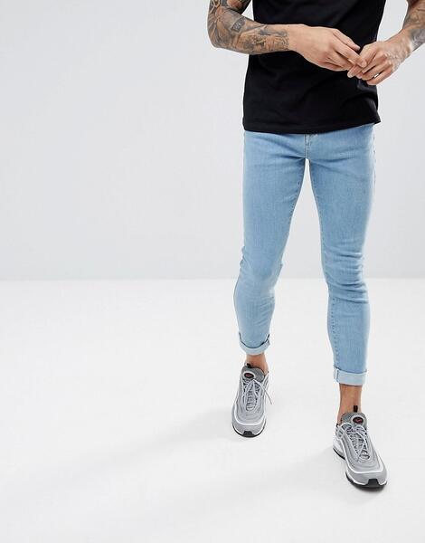Светлые укороченные джинсы обтягивающего кроя Hoxton Denim - Синий 1176573