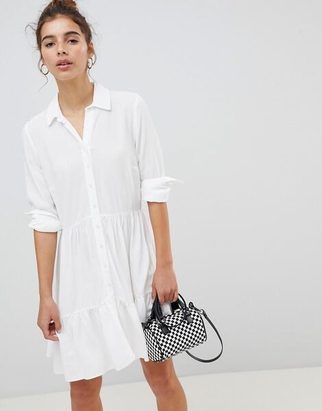 Платье-рубашка с оборками New Look - Белый 1285726