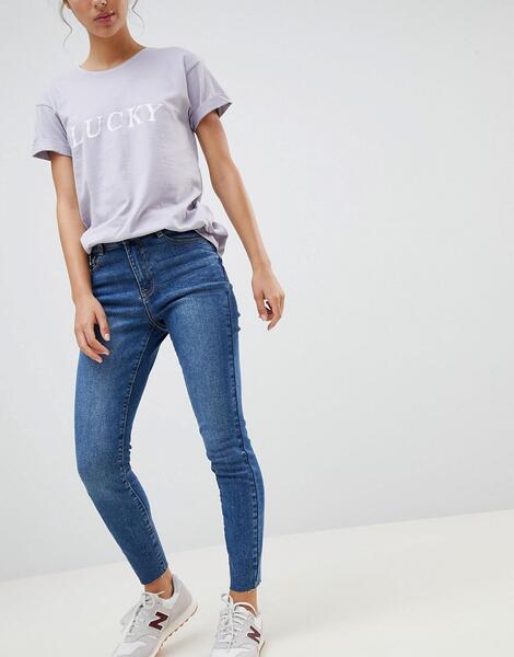 Зауженные джинсы с отделочными швами New Look - Синий 1259020