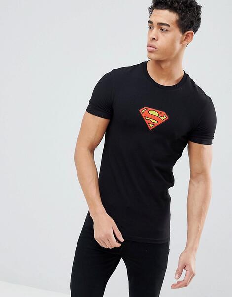 Обтягивающая футболка ASOS DESIGN Superman - Черный 1232788