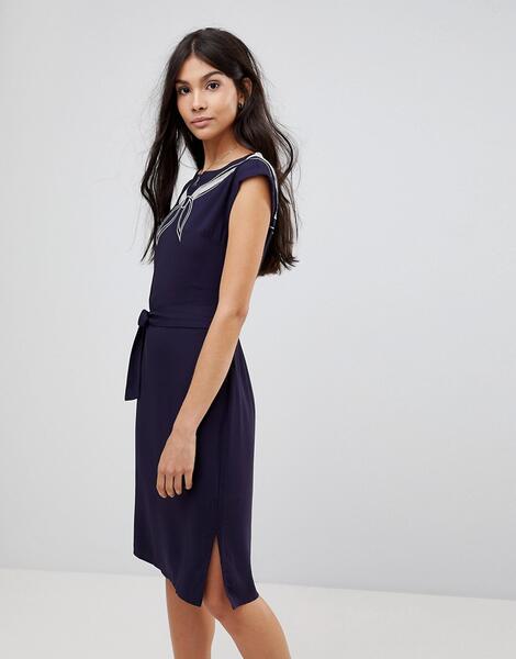 Платье с вырезным узором и вышивкой Sugarhill Boutique - Темно-синий 1166573