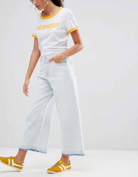 Широкие укороченные джинсы Wrangler - Белый 1232811