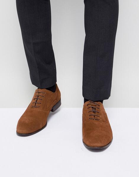 Светло-коричневые замшевые туфли оксфорды River Island - Рыжий 1233337