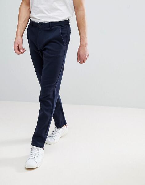 Облегающие трикотажные брюки Selected Homme - Темно-синий 1247716