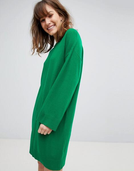 Oversize-платье с широкими рукавами ASOS - Зеленый ASOS DESIGN 1206125