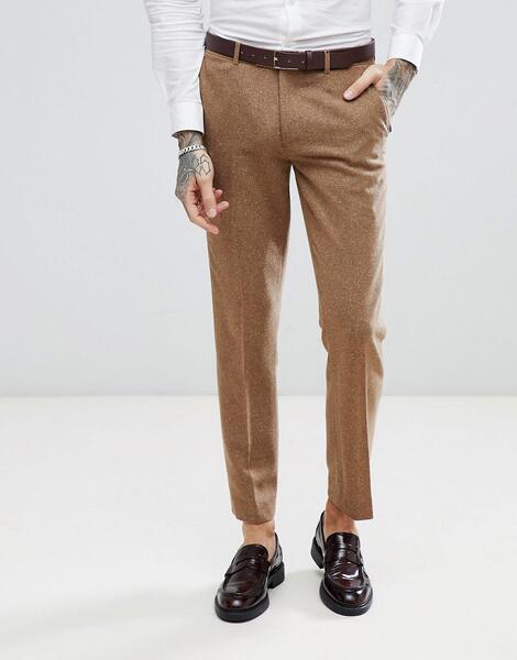 Светло-коричневые узкие брюки в крапинку Harry Brown - Рыжий 1230418