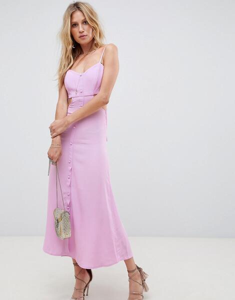 Платье миди с вырезом Flynn Skye - Фиолетовый 1219135