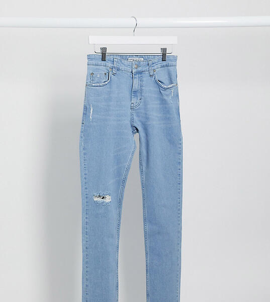 Светлые джинсы скинни с рваной отделкой Just Junkies - Синий 1169713
