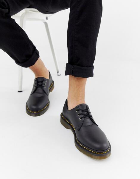 Черные ботинки из искусственной кожи с 3 парами люверсов Dr Martens 14 Dr. Martens 1205371