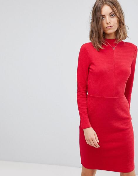 Облегающее платье с высоким воротом Esprit - Красный EDC by Esprit 1222499