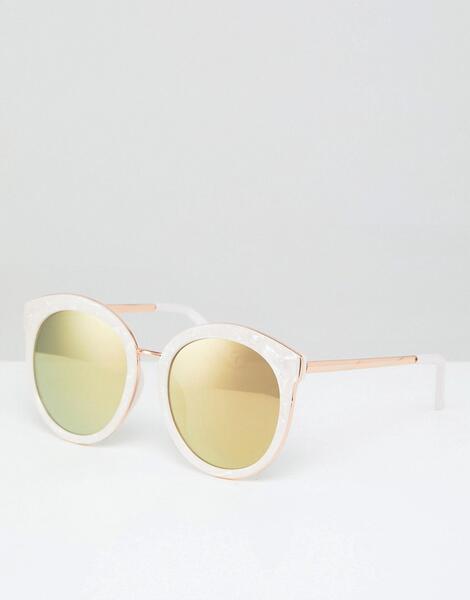 Круглые солнцезащитные oversize-очки в стиле преппи с зеркальными стек ASOS DESIGN 1185785