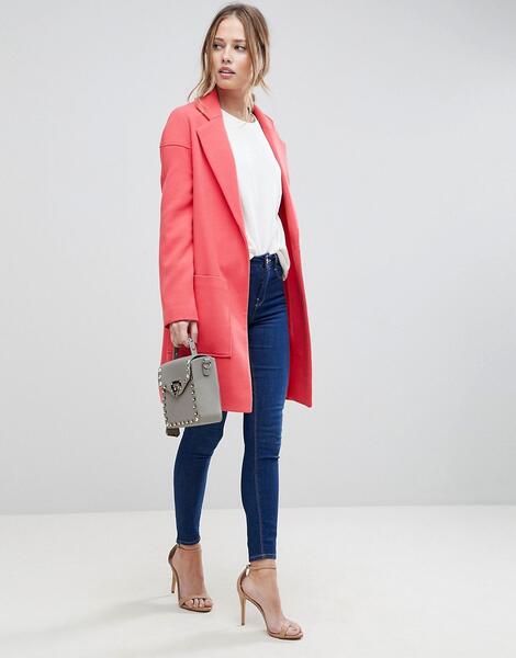 Пальто с карманами ASOS - Розовый ASOS DESIGN 1179984
