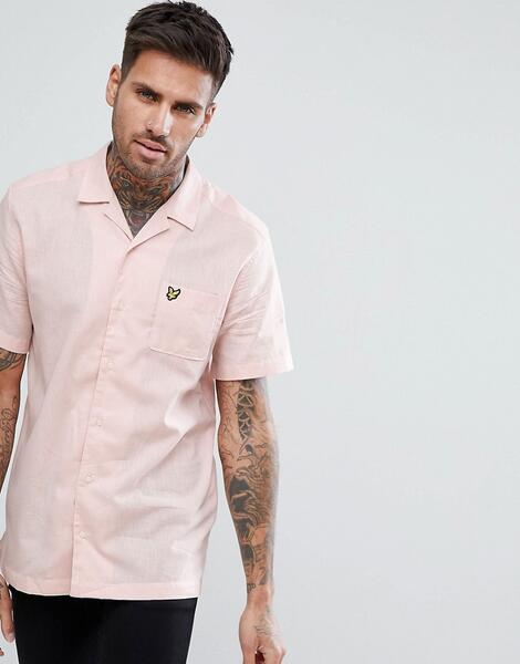 Розовая рубашка с добавлением льна и отложным воротником Lyle & Scott 1224841