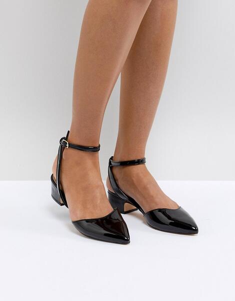 Черные туфли с острым носком на невысоком каблуке ALDO Zewiel - Черный 1192496