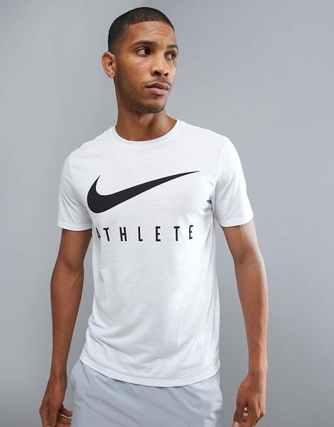 Белая футболка с логотипом Nike Training dry athlete 739420-100 1151707