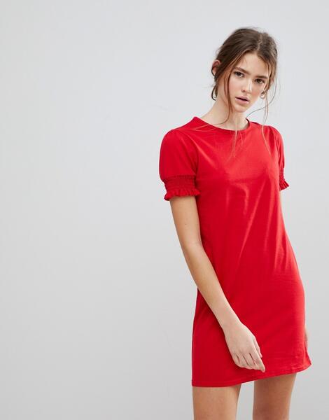 Платье-футболка с присборенными рукавами Daisy Street - Красный 1237236