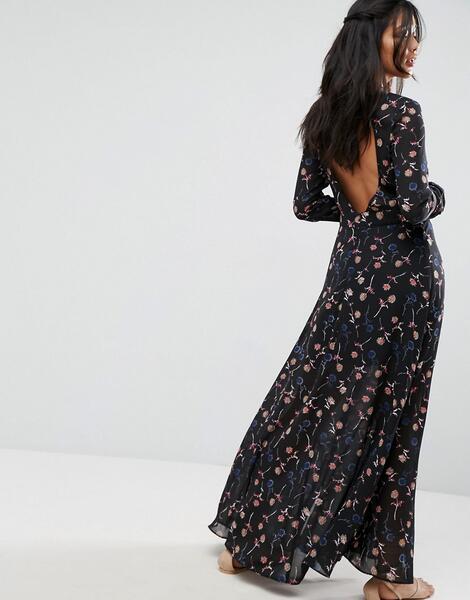 Платье макси с цветочным принтом и открытой спиной Liquorish - Мульти 1115859