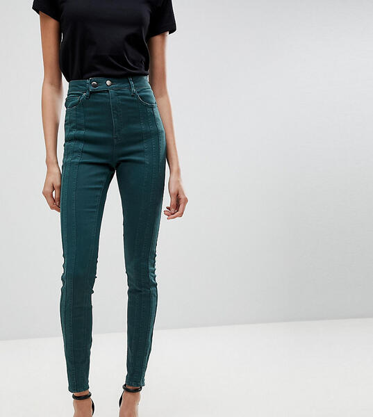Темно-зеленые джинсы скинни с завышенной талией ASOS TALL RIDLEY 1190893