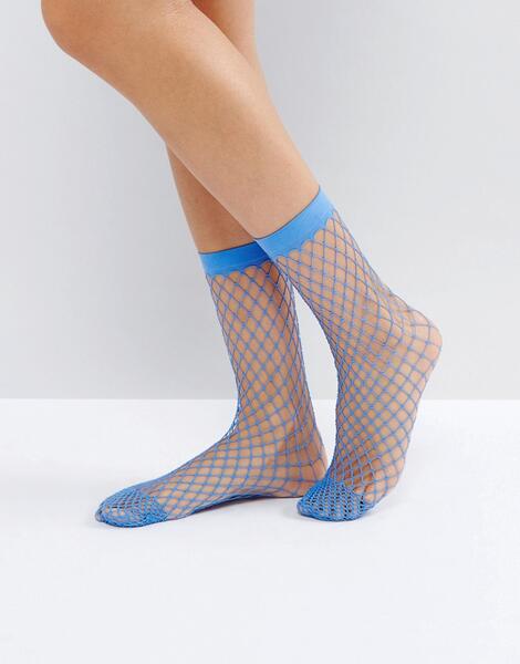 Синие носки в крупную сетку ASOS - Синий ASOS DESIGN 1117711