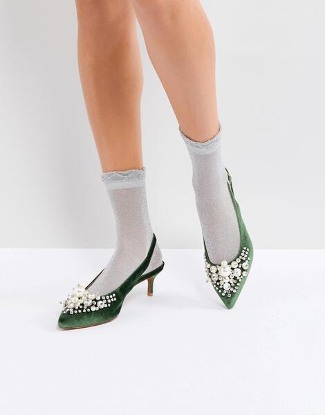 Туфли на каблуке с отделкой Essentiel Antwerp Pastis - Зеленый 1216256