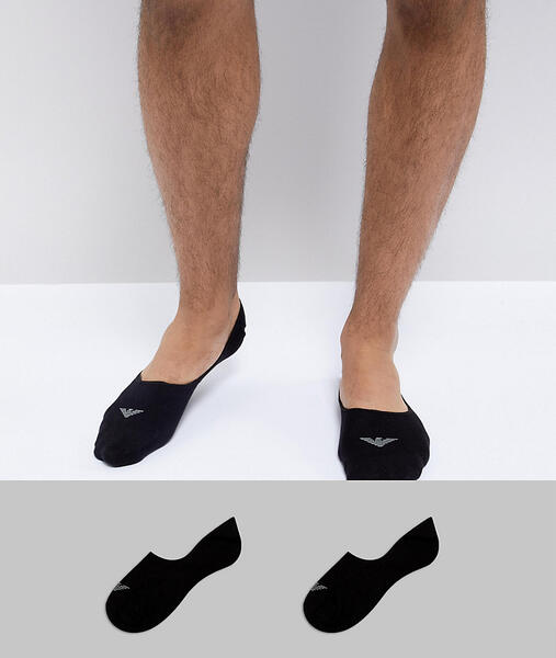Набор из 2 пар черных невидимых носков Emporio Armani - Черный ea7 1198247