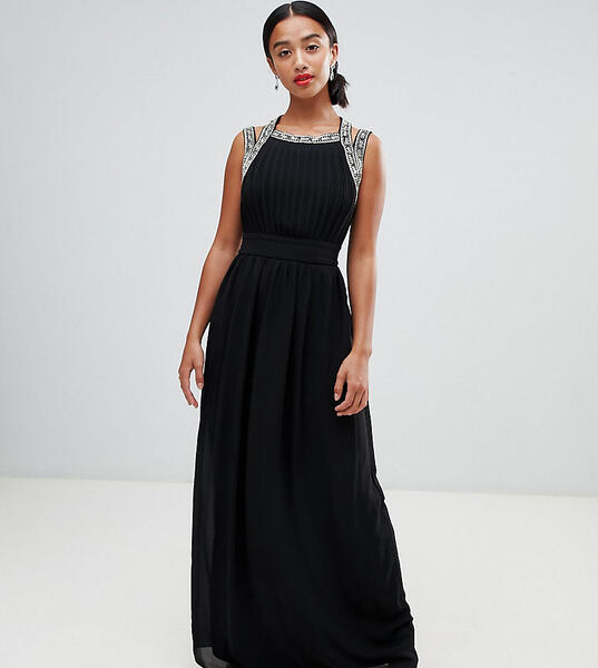 Платье макси с отделкой TFNC Petite Bridesmaid - Черный 1131656